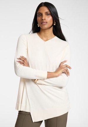 Elena Mirò MAGLIA ASIMMETRICA CON SCOLLO A V - Maglione - bianco