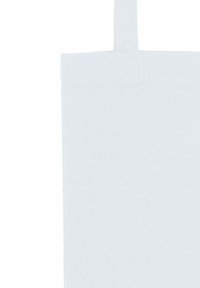 Borsa tote in tela, di colore bianco, forma rettangolare, con due manici robusti, superficie texturizzata. Adatta per lo shopping o per trasportare oggetti.
