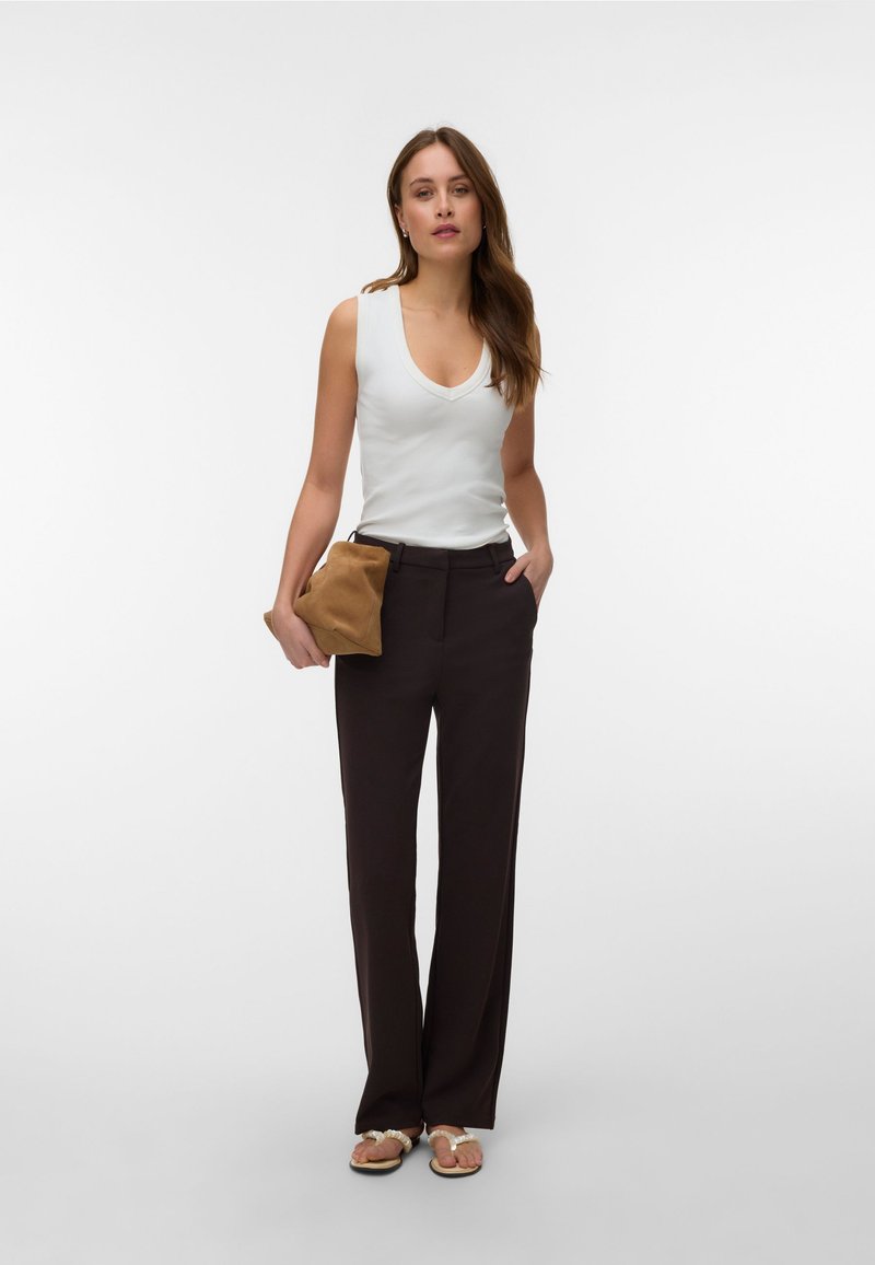 Vero moda VMZAMIRA MW STRAIGHT PANT GA NOOS 10255128 steenrood kopen