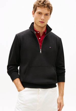Tommy Hilfiger ESSENTIAL ZIP CORE - Športni pulover - black