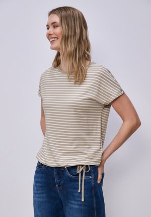 Street One GESTREIFTES - Camiseta estampada - beige