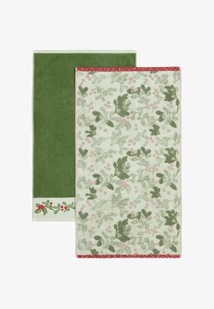 Next, SET OF 2 CHRISTMAS HOLLY HAND TOWELS UNISEX - Set prosoape - green