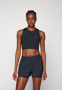 ICANIWILL MIRAGE CROPPED ZIP TANK TOP - Topper - black