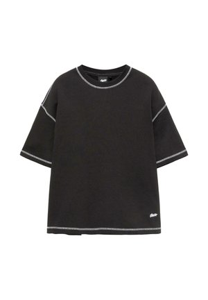 PULL&BEAR, Tričko s potlačou - black