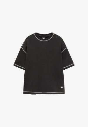 PULL&BEAR, Tričko s potlačou - black