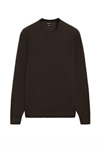 Massimo Dutti CREW NECK LONG SLEEVE - Trui - dark brown/donkerbruin - Zalando.nl