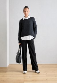 Marc O'Polo LONGSLEEVE ROUNDNECK - Strickpullover - deep grey melange