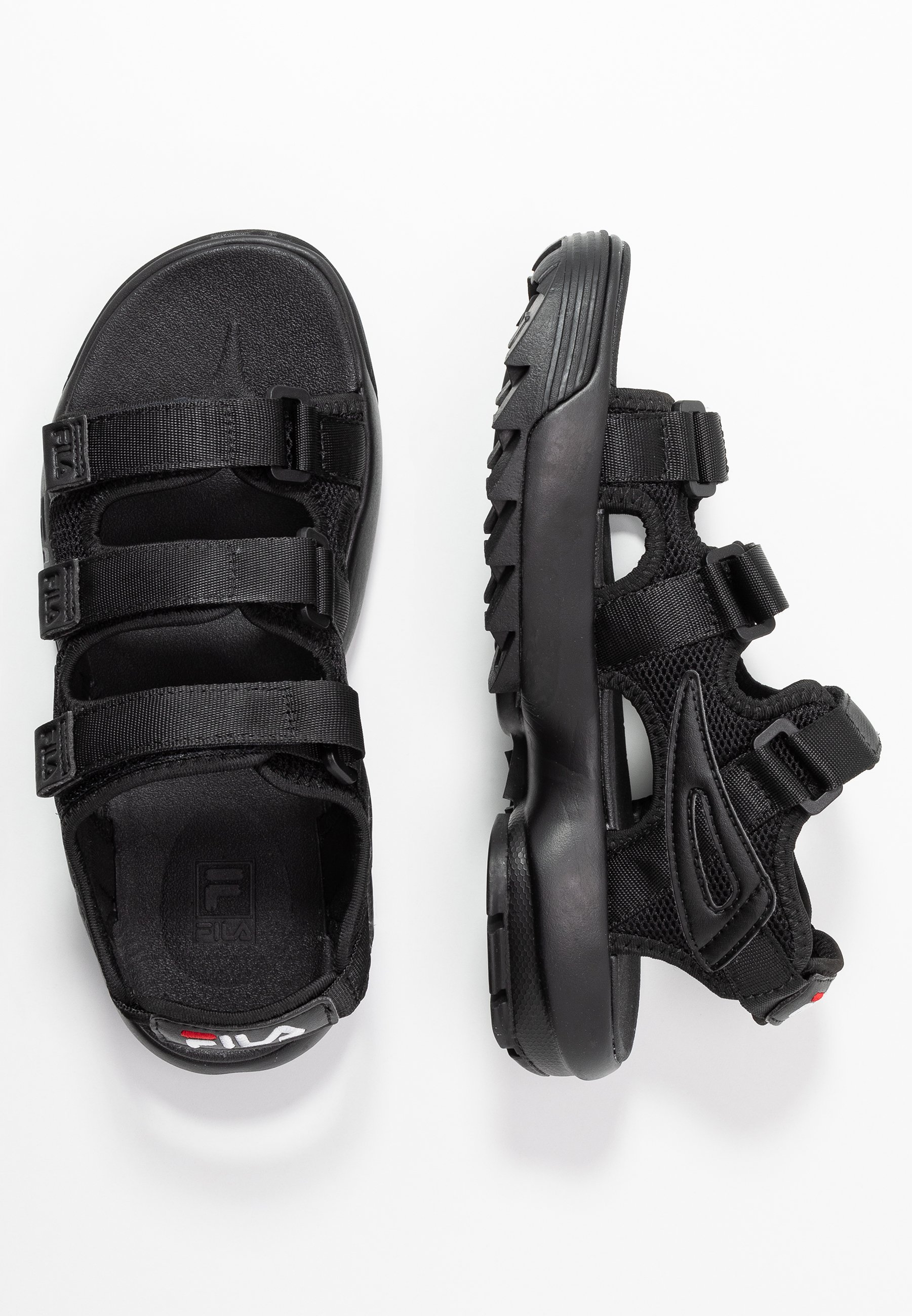 fila disruptor black sandals