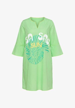 LAURASØN, TUNIKA-KLEID, 3/4 ARM, A-LINIE, PLRINT - Jurk - neon apple green