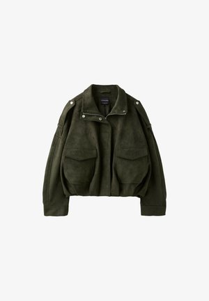 Stradivarius, Veste en similicuir - khaki