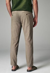 Next SLIM FIT LINEN ELASTICATED DRAWSTRING - Broek - brown