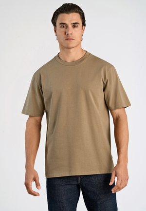 Lindbergh, O-NECK TEE OVERSIZE S/S - T-Shirt basic - mud stone