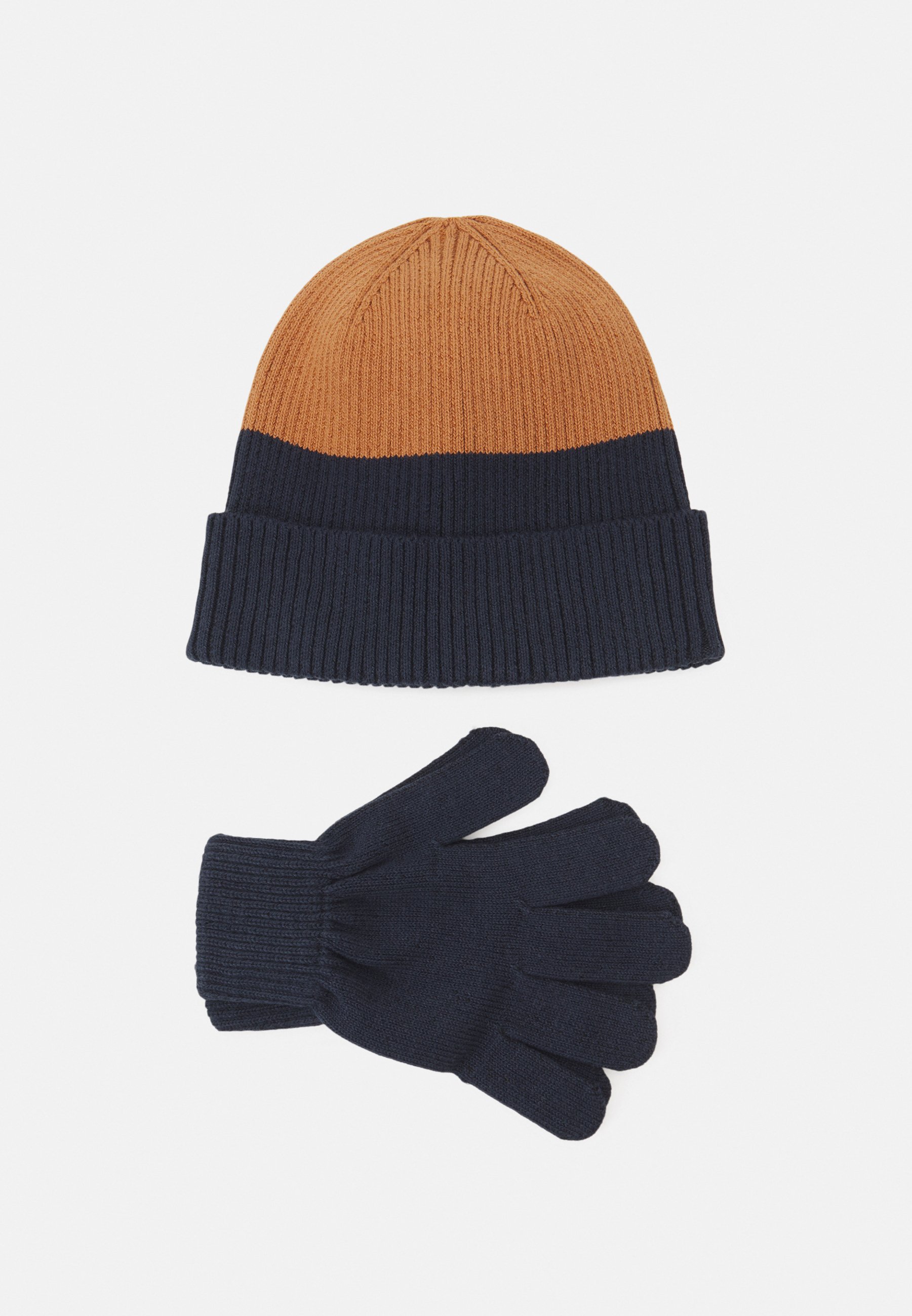 brown scarf and glove set