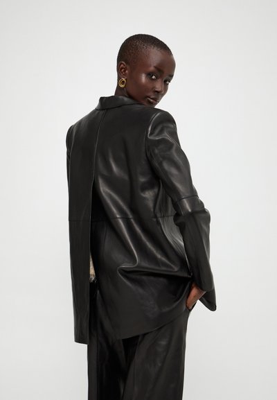 AERON Veste en cuir - black