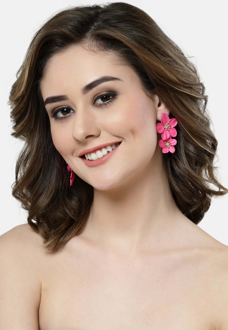 Avant-Garde Paris FLORAL DROP - Ohrringe - dark pink/pink - Zalando.de