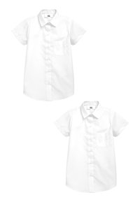 Next - 2 PACK SHORT SLEEVE  - Overhemdblouse - white (480780) Miniatuurafbeelding 1