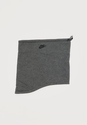 Hall hall Nike kaelus musta tikitud logoga ja reguleeritava nööriga, ühtlasel valgel taustal.