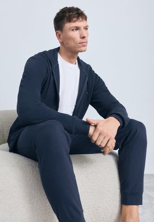 HOODED FULL ZIP SWEATSHIRT - Bluză de pijama - blue