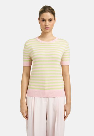 Smith&Soul, SMITH&SOUL KURZARM-PULLOVER RUNDHALS MIT STREIFEN - T-Shirt print - rose powder