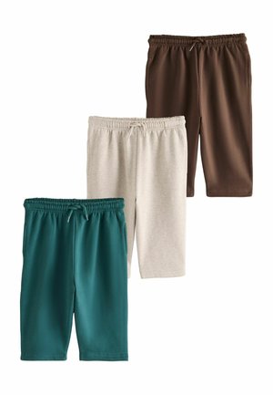 Next, REGULAR FIT - SOFT TOUCH JERSEY JOGGERS 3 PACK - Tracksuit bottoms - brown cream
