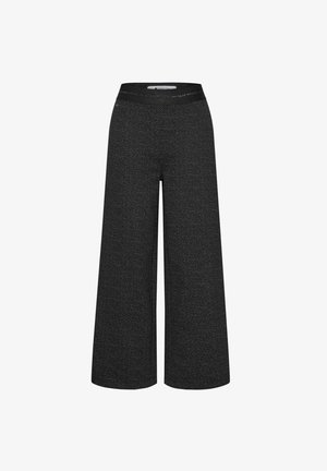 Street One, HIGH WAIST WIDE LEG HOSE MIT FEINEM MUSTER - Pantalones - black