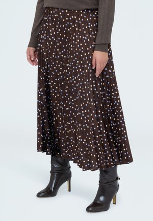 LUNGA A POIS INPLISSÉ - Gonna a pieghe - marrone