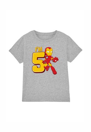 Marvel IRON MAN CUTE BIRTHDAY 5 - Print T-shirt - mottled grey