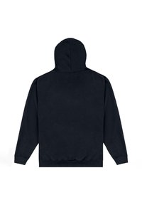 Felpa nera con cappuccio, maniche lunghe, tasca frontale a marsupio, polsini e orlo a coste. Tessuto in morbido misto cotone senza motivi visibili.