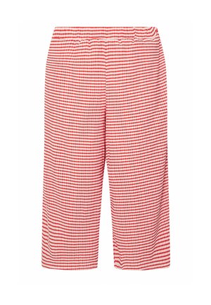 Locker sitzende Shorts mit rotem und weißem Vichy-Muster, elastischem Bund und mittlerer Länge.