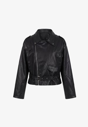 faina, Imitatieleren jas - black