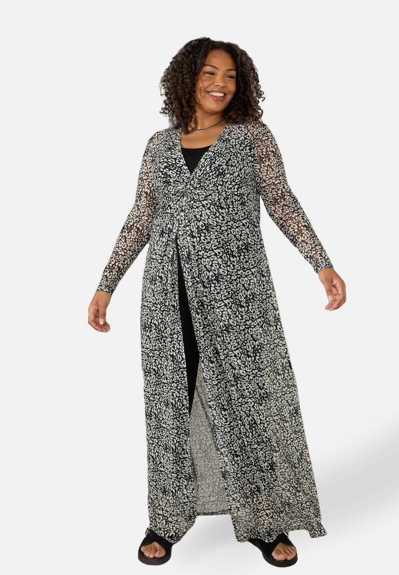 Live Unlimited London MONO ANIMAL PRINT COVER UP Maxikleid black