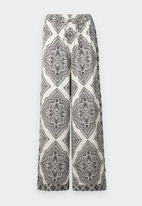 ONLHAIRON PULL UP PANT - Broek - cloud dancer/black bohemian