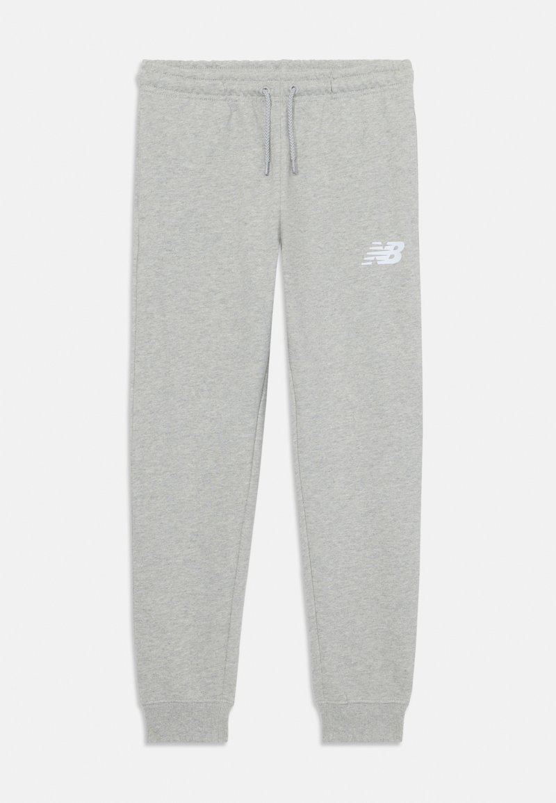 Pantalons de survêtement gris clair en mélange de coton. Dotés d'une taille élastique avec cordon de serrage et d'un logo blanc sur la cuisse gauche. Ourlets aux chevilles.