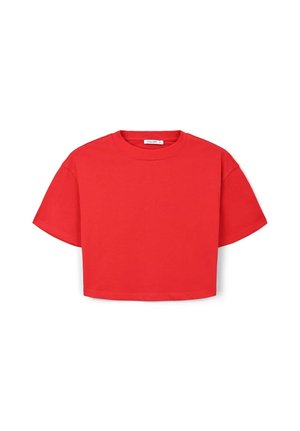 CROP  - T-shirt basic - rosso