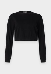 CROP LONG SLEEVE  - Jersey de punto - black