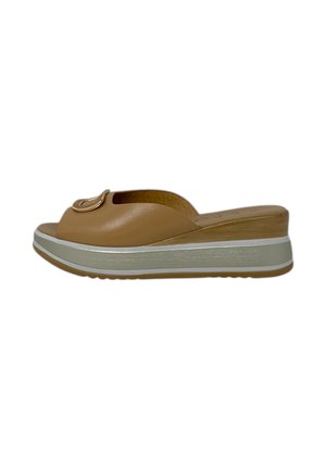 Ciabattine con tacco - camel