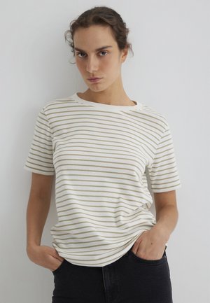 CREW NECK - Print T-shirt - elm stripe