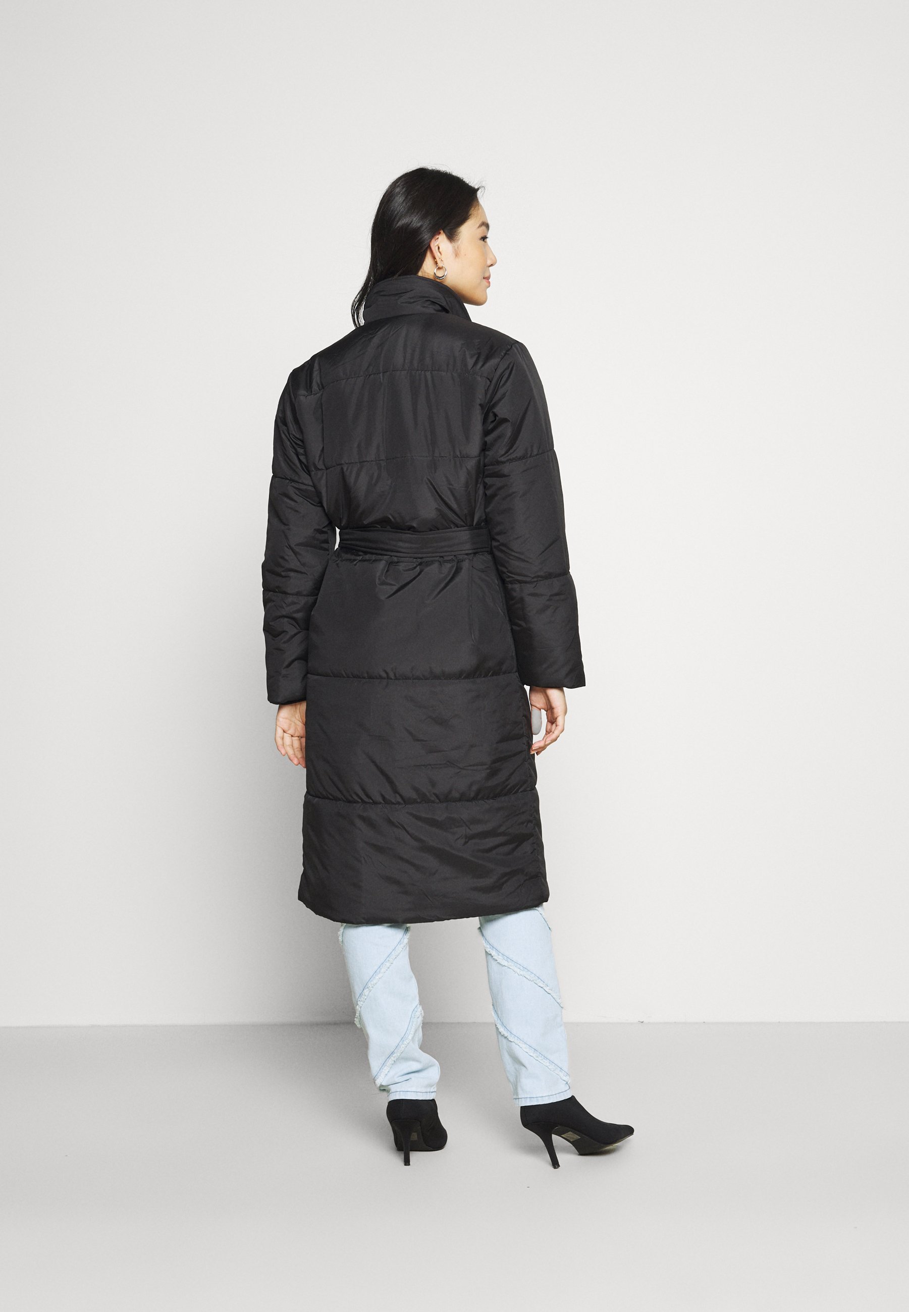 belted longline jacket