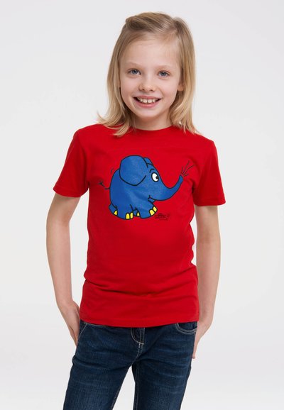 LOGOSHIRT T-Shirt 'Die Sendung mit der Maus - Maus & Elefant' in Grau