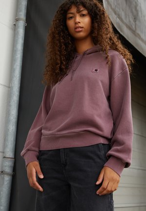 HOODED NELSON - Mikina - dark plum