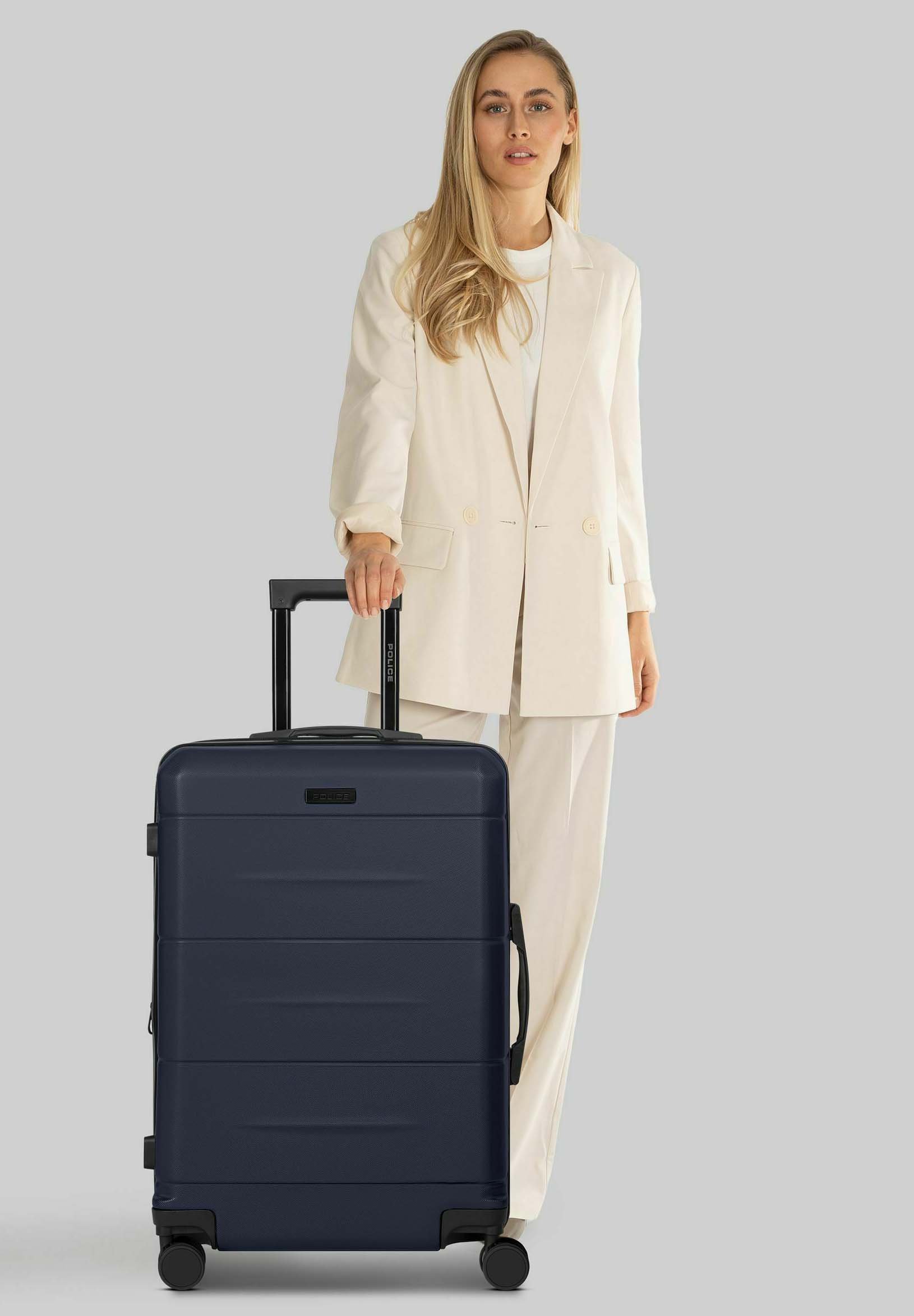 Police LONDON MIT DEHNFALTE - Wheeled suitcase - dark navy/dark