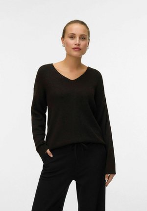 VMCREWLEFILE VNECK  - Džemperis - chocolate torte