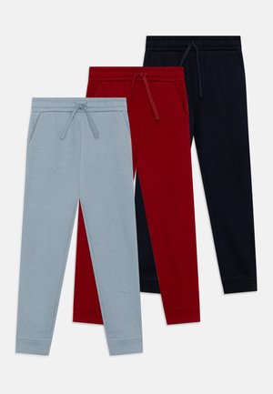 Friboo UNISEX 3 PACK - Tracksuit bottoms - blue-grey/dark blue/bordeaux