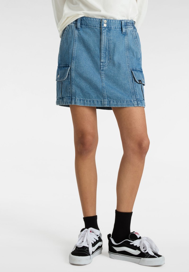 Vans SIDEWALK DENIM SKIRT - Farkkuhame - stone wash