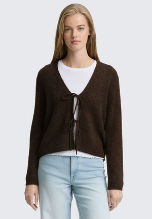MIT SCHLEIFEN-DETAILS - Vest - chocolate brown melange