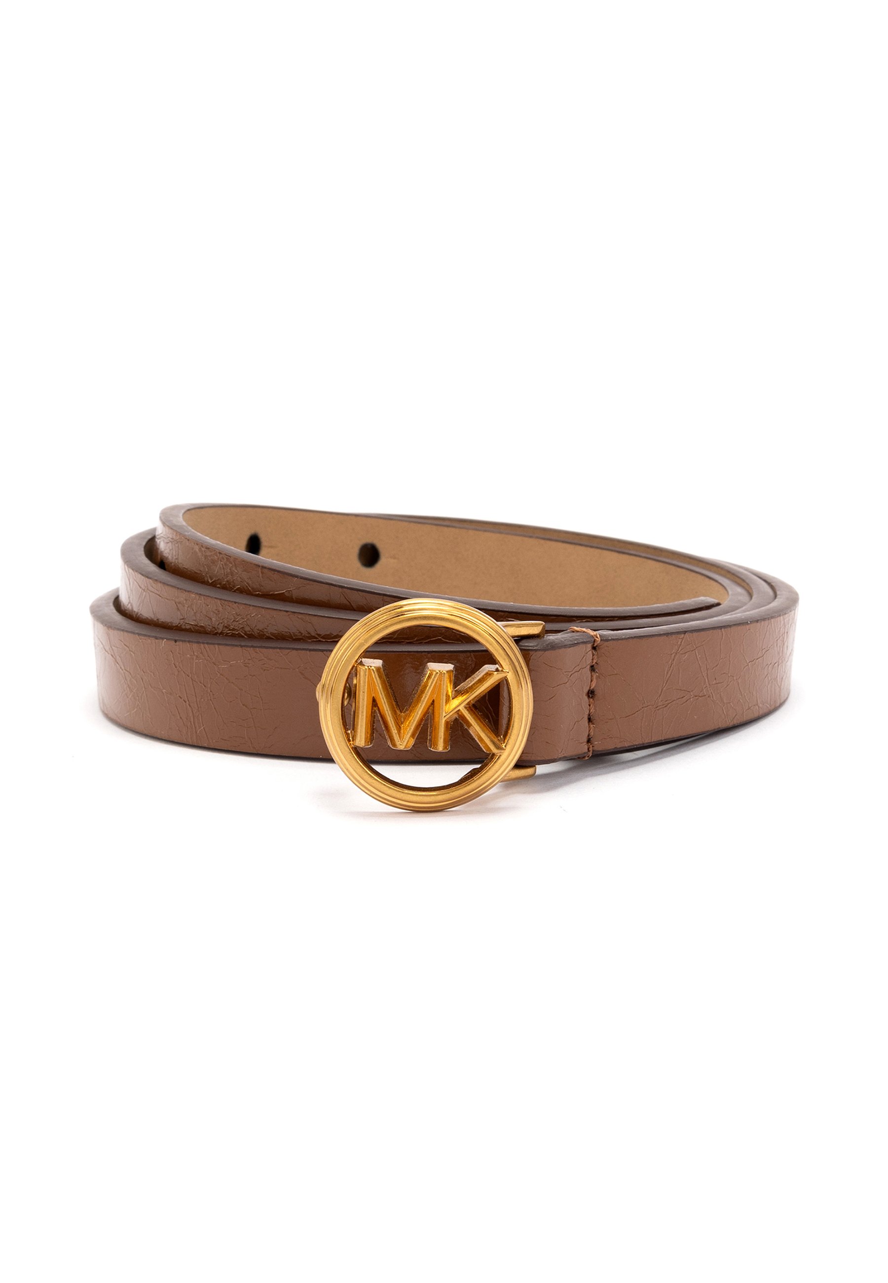 MK brown belt. new Michael Kors Brown Leather Metal Belt Chain Mail Link Metal  main image 2