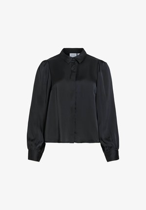 VILA, SHIRT VISOFIE LONG SLEEVED - Button-down blouse - black