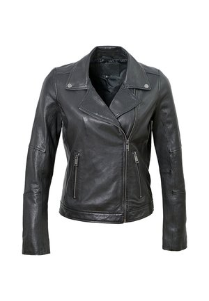 LAUNA - Leather jacket - black