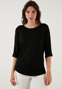 LELA CREW NECK BASIC - Langærmet T-shirt - black