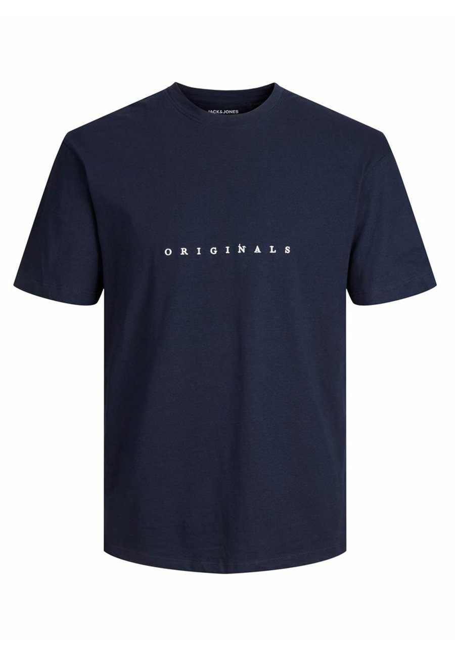 Jack \u0026 Jones JORCOPENHAGEN TEE CREW NECK - Camiseta estampada - org print /  cloud emb/azul marino - Zalando.es